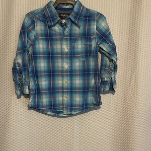 OshKosh B'gosh Kids Blue Checkered Button Down Shirt 3t